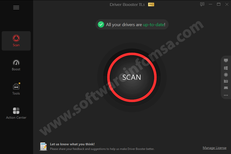 Driver Booster Scanning results interface